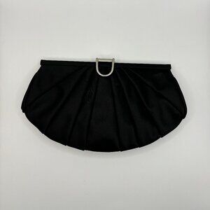 Ruched Small Black Ann Taylor Clutch Purse Bag